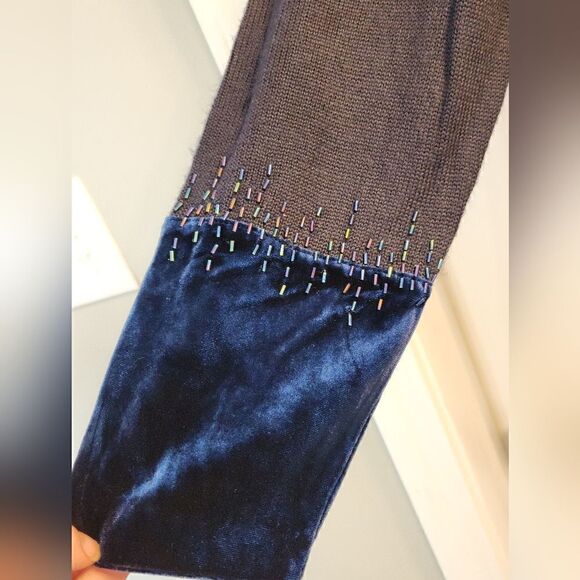 Alfred Dunner Navy Blue Enchanted Evening Sparkly Sweater Size L - Picture 5 of 8